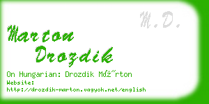 marton drozdik business card